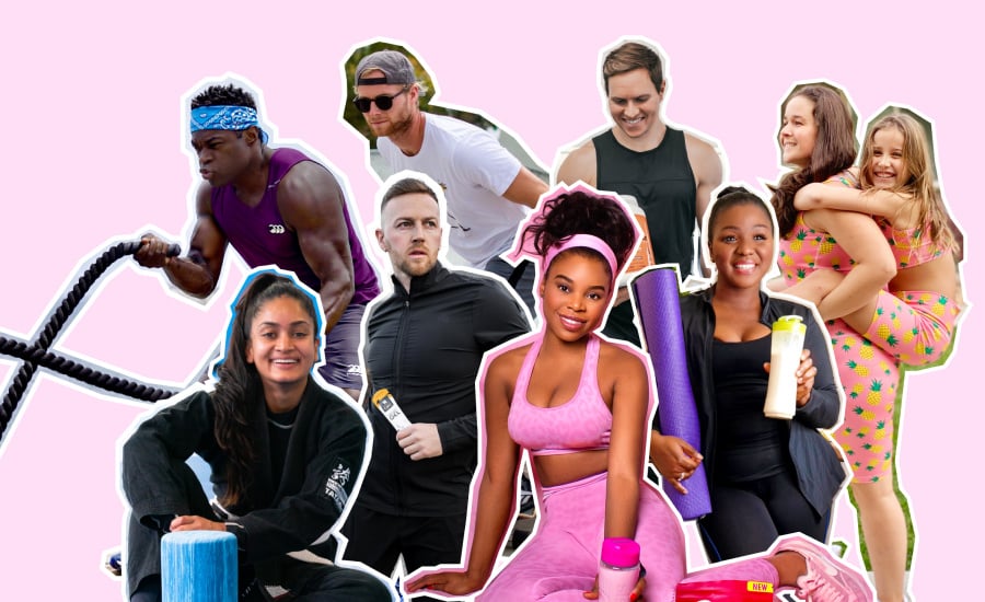A collage of healthy sporty TRIBE creators