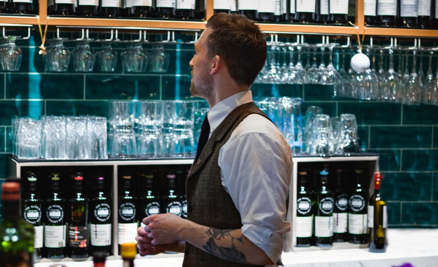 employee-generated content showing a bar man at work